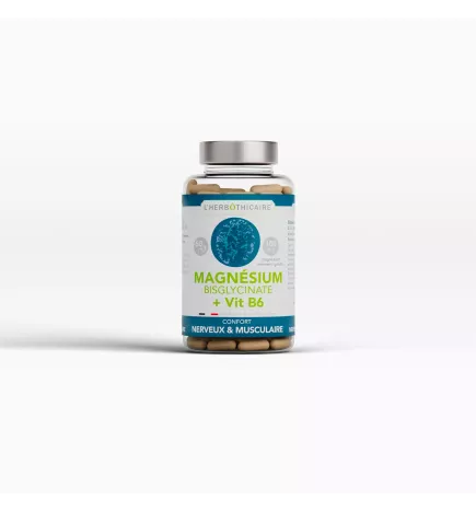 Gélules MAGNÉSIUM (BYSGLYCINATE)+ VIT B6 100mg  x 60
